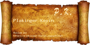 Plakinger Kevin névjegykártya